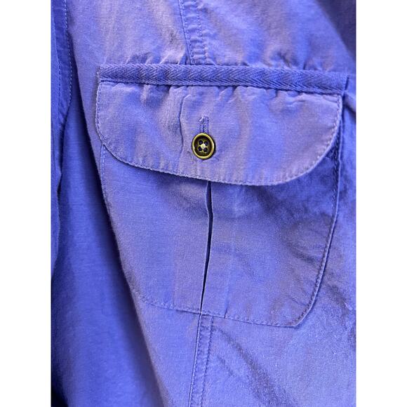 Chico’s Blouse Top Women’s 0 Silk Blend Button Up Long Sleeve Pockets Shirt - Picture 3 of 8